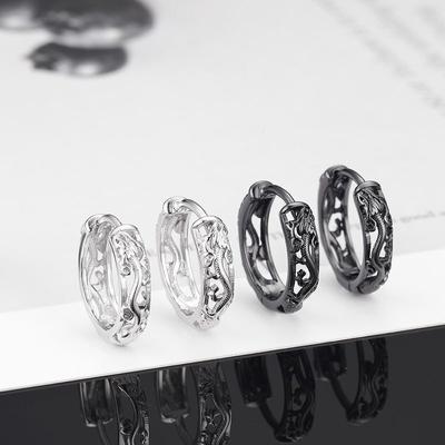 Серьги с полым драконом, мужские одиночные серьги в этническом стиле в стиле ретро
