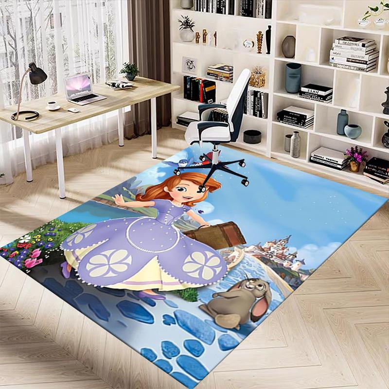 Sofia'S Magical Journey Carpet For Playroom Bedroom Living Room Sofa Home Decorkids Game Area Rug Nonslip Floor Mat