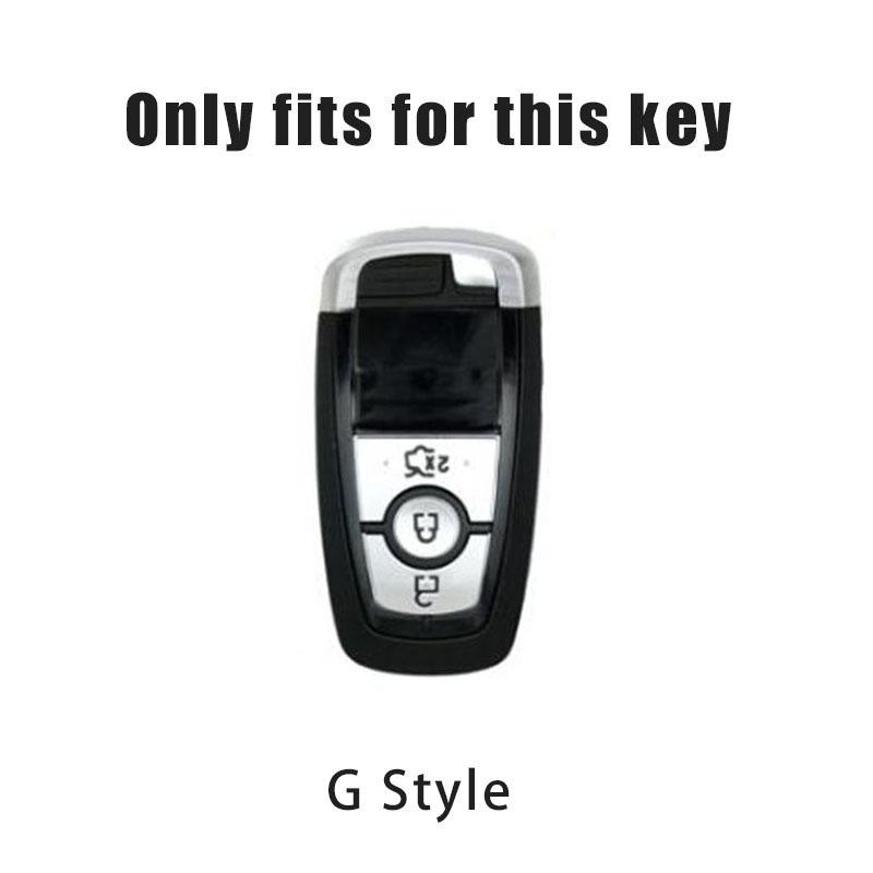 Leather Car Key Case Protector Cover for Ford Fusion Mustang Explorer F150 F250 F350 EcoSport Edge S-MAX Ranger Lincoln Mondeo