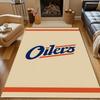 Oilers Logo on Beige Background Patterned carpet, non slip mat suitable for living room and bedroom sofas