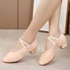 Женские парусиновые балетки и танцевальные туфли на каблуке с мягкой подошвой для взрослых