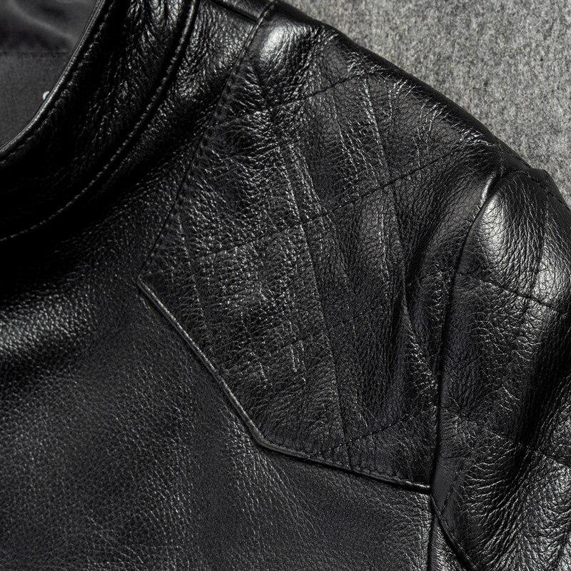 Gu .Semio, мужская одежда из натуральной кожи, мотоциклетная куртка из воловьей кожи, тонкий воротник-стойка, короткий дизайн, модный дизайн