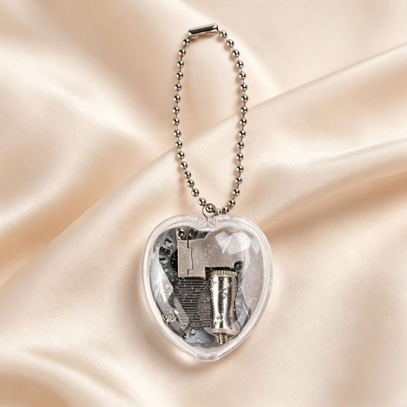 Mini Transparent Music Box Keychain Portable Melodic Decor Multiple Vibrant Colors Pendant for Key Ring Bag Valentine's Day Gift