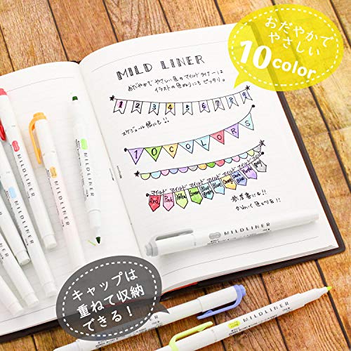 Маркеры-хайлайтеры Zebra Mildliner, 10 цветов, WKT7-10C