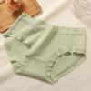 5pcs Cotton Crotch Seamless Briefs Solid Color Women's Underpants Breathable Mid Waist Panties  Lady