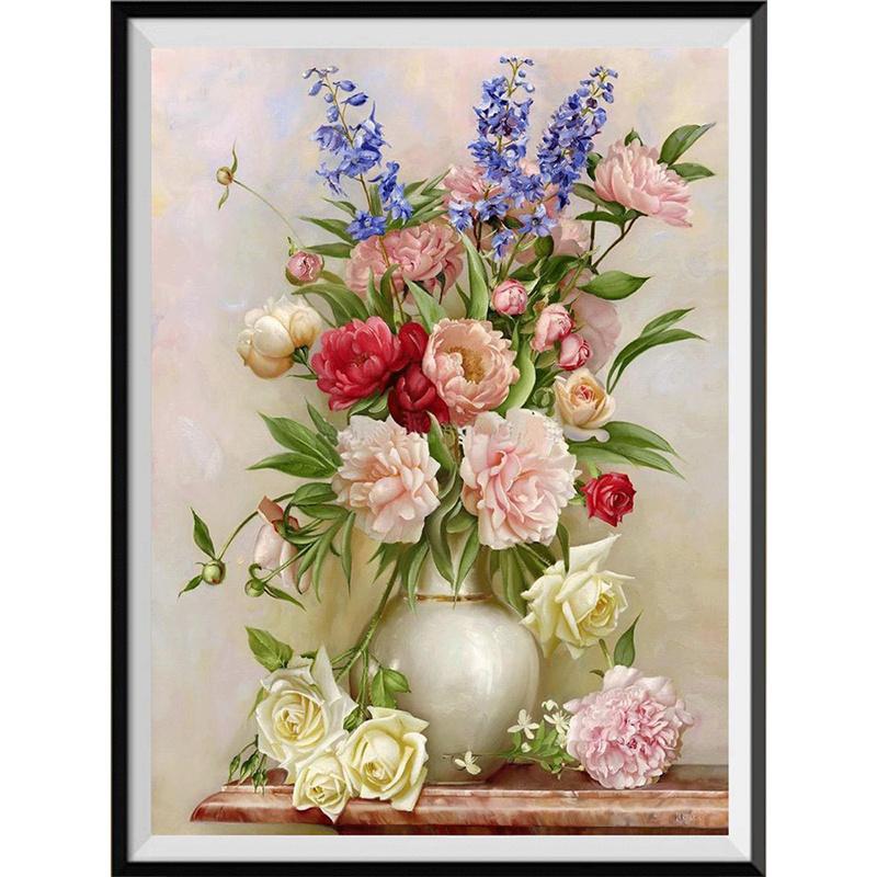 5D DIY Алмазная картина Красивые цветы Фотографии Алмазная вышивка Набор для вышивки крестом Полный горный хрусталь Мозаика Домашний декор