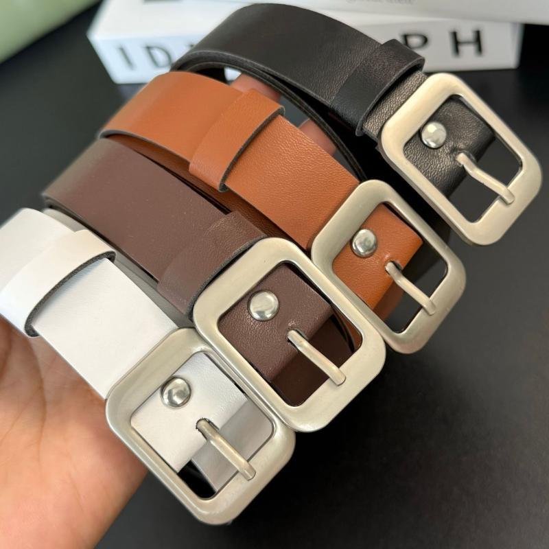 Мода ПУ Кожа 102 см Длина 2,4 см Ширина Серебряная Квадратная Металлическая Пряжка Женские Ремни Под Платье И Джинсы Женский Пояс