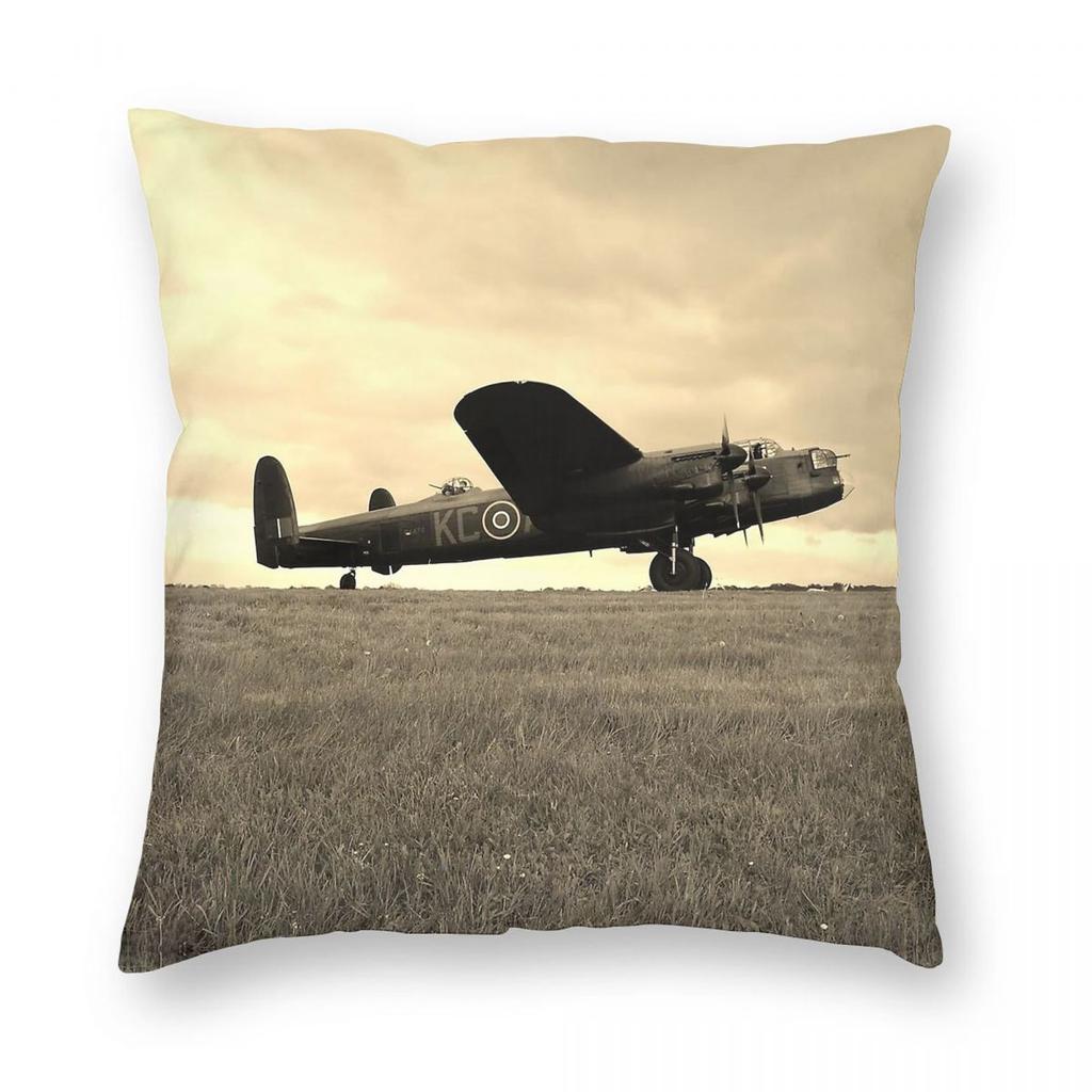 Lancaster Bomber Square Pillowcase Polyester Linen Velvet Printed Zip Decor Throw Pillow Case Home Cushion Cover Wholesale