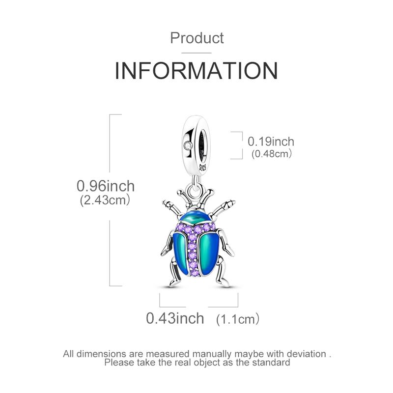 Colorful Beetle Elegant Beads Bead Unique Copper Good Dangle Pendant Fit Bangle Bracelet Necklace Handmade Jewelry
