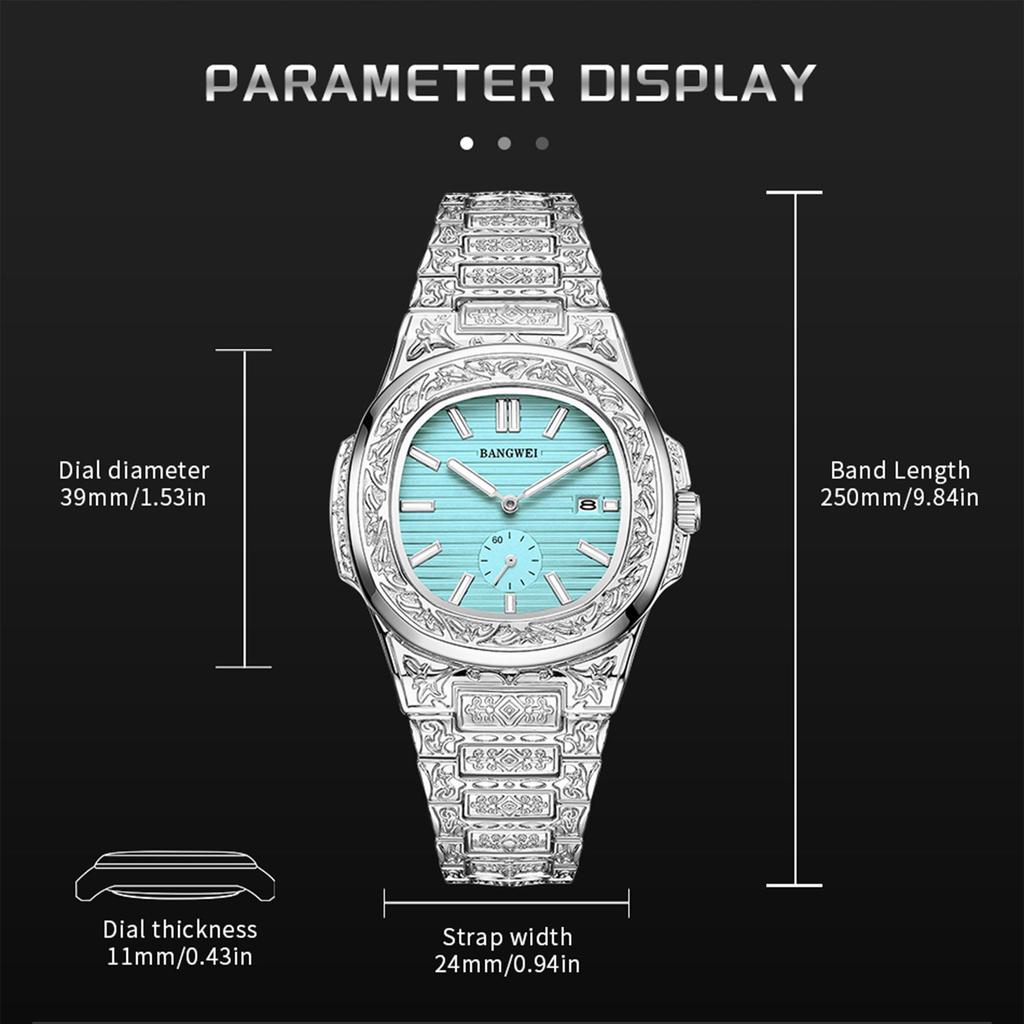 LIGE New Men Watches BANGWEI Brand Fashion Casual Quartz Wristwatches Waterproof Steel Strap Mens Watch