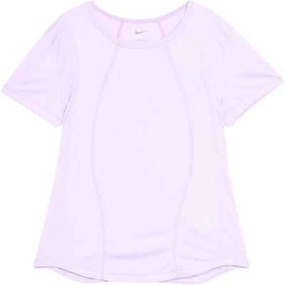 Fast Dri-FIT однотонная повседневная быстросохнущая дышащая футболка для бега с круглым вырезом и короткими рукавами женские топы сиренево-фиолетовые FN2519-512