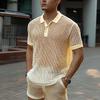INCERUN Костюм из двух частей для мужчин с коротким рукавом, топы и шорты, комплекты, летние пляжные наряды, прикрытие