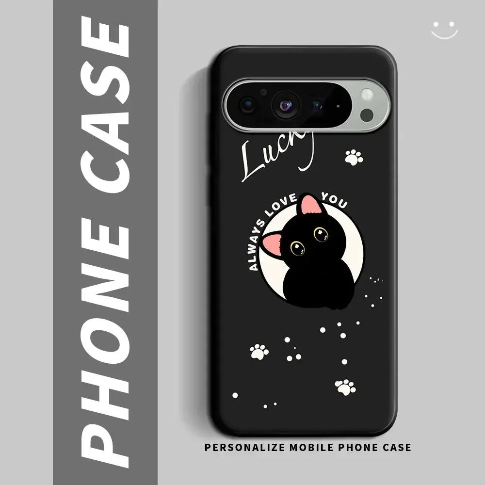 Чехол для Google Pixel 9 9Pro Кот Ударопрочный Силиконовый Мягкий Чехол для Телефона Для Google Pixel 9 Pro XL Цветок Задняя Крышка Fundas Conque