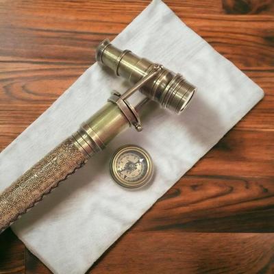 Премиальная кожаная трость-телескоп с коричневой кожей для мужчин, женщин, пожилых людей, антикварная ручная работа, персонализированная 3-кратная трость, подарок для папы