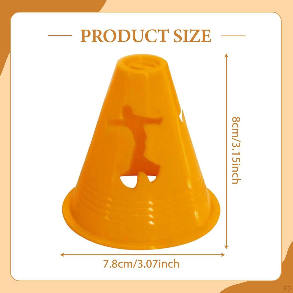 70x Mini Sports Cones Windproof Slalom Inline Roller Skating Pile Cups Marking for Skate