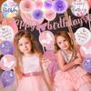 Butterfly Birthday Party Decorations Supplies, Pink & Purple Butterfly Birthday Decorations Include Paper Fans Foil Balloons Happy Birthday Banner