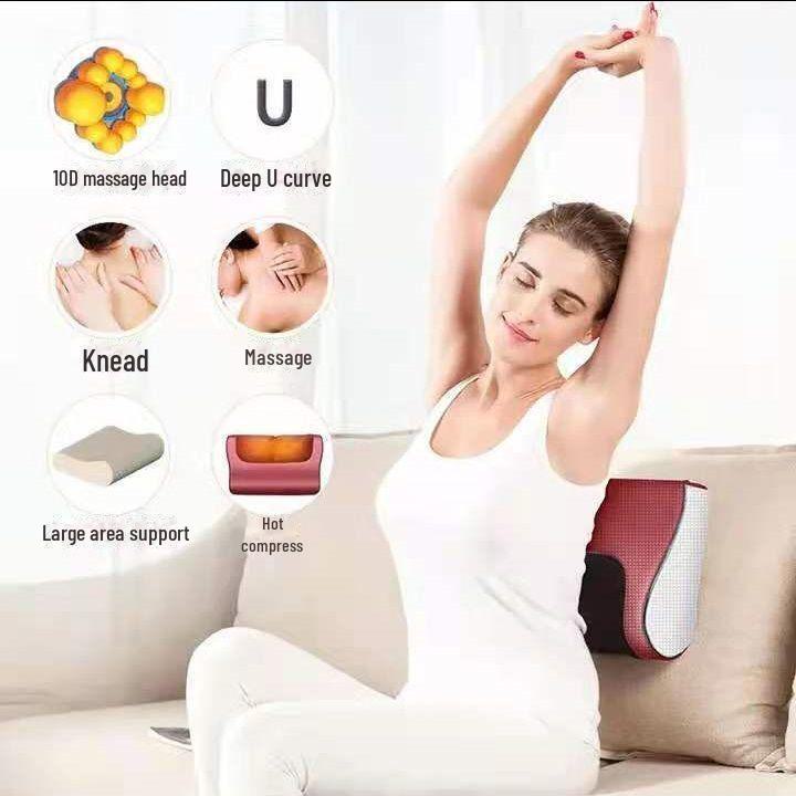 Умная многозонная массажная подушка: Поддержка поясницы для шеи, талии, спины, плеч, домашнего отопления