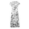 Women's Long Casual Dress Summer Short-Sleeve V-Neck Waist Retraction Printed Dress