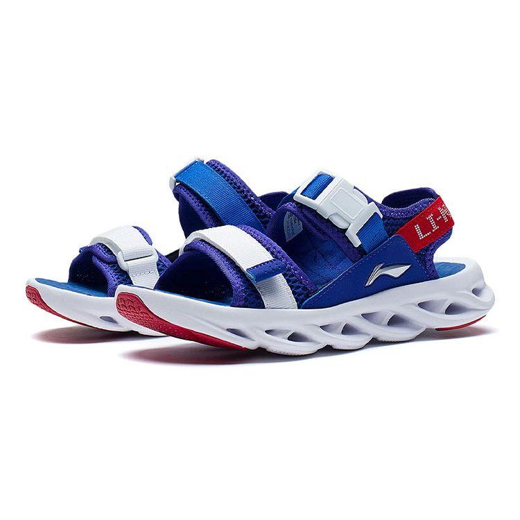 Li Ning удобные универсальные дышащие детские сандалии детская обувь темно-синего цвета YKUS004-5