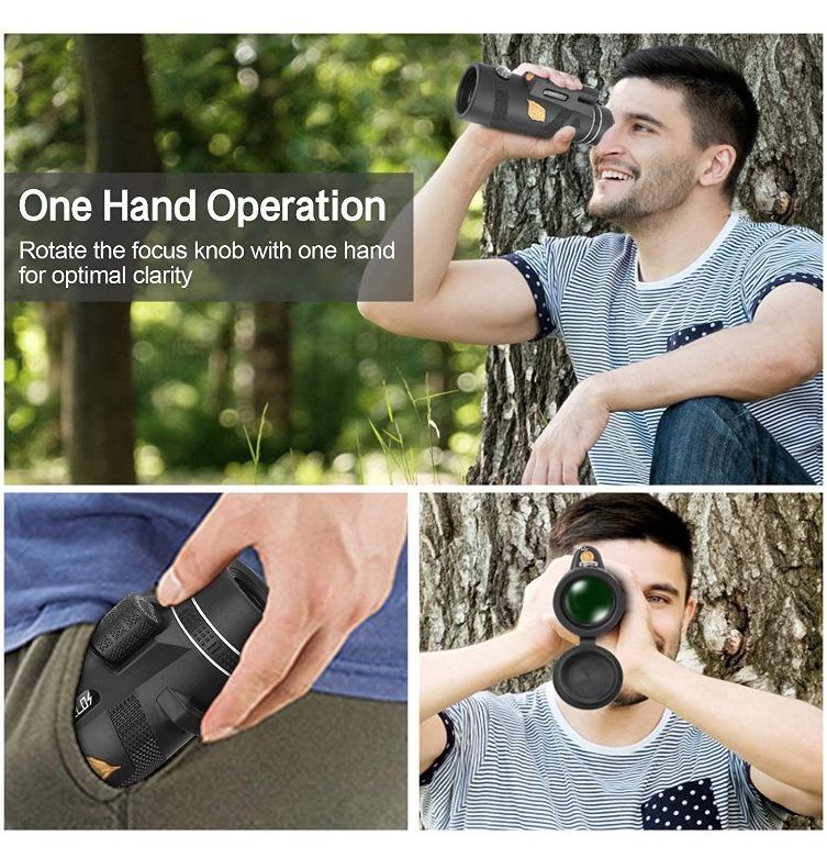 Профессиональный монокулярный телескоп, мощный бинокль дальнего действия Hd Bak4, водонепроницаемый портативный Lll ночного видения для кемпинга