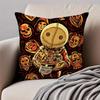 Dark style artistic illustration HHalloween Cushion Cover Pillowcase Antidustmite Invisible Zipper Short Plush Sofa Cushion