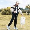 Angelcity Комплект спортивного костюма с длинным рукавом Простая толстовка в корейском стиле Идеально подходит для весны и повседневный наряд для хип-хоп танцев для девочек (Набор из 2 предметов) - Девушки,