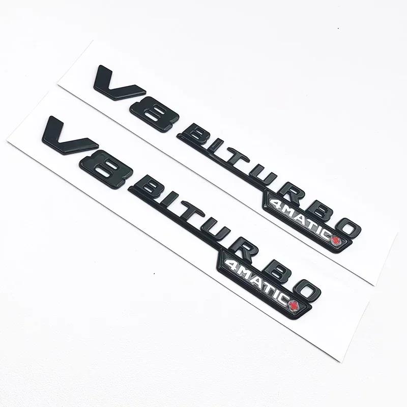 AFDO2 3D ABS Black GLC63S Logo Letters V8 BITURBO 4MATIC Badge Car Rear Star Sticker Trunk AMG Emblem For Mercedes Benz GLC AMG X253