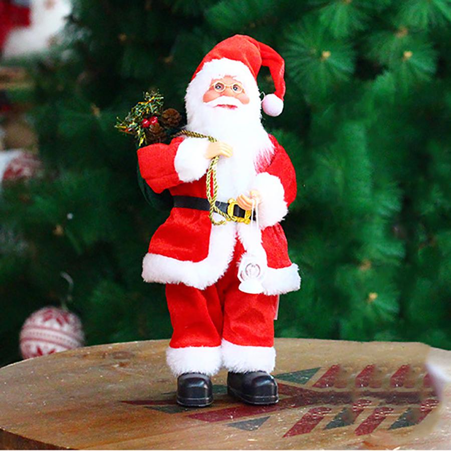 1PC 30cm Standing Santa Christmas Decorations Gift Figure