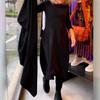 Autumn/Winter Solid Color Long-Sleeve Casual Pocket Dress with Round Neck