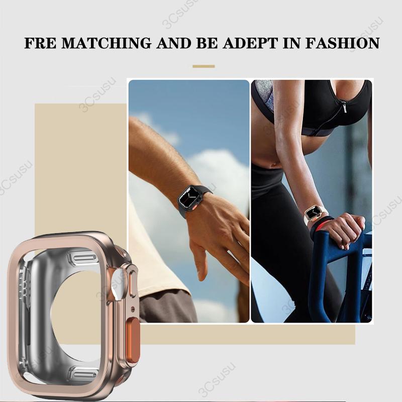 Чехол для Apple Watch 9 8 7 45 мм 41 мм 44 мм 40 мм Мягкий ТПУ Ударопрочный Защитный Полный Бампер для iwatch series 6 5 4 SE