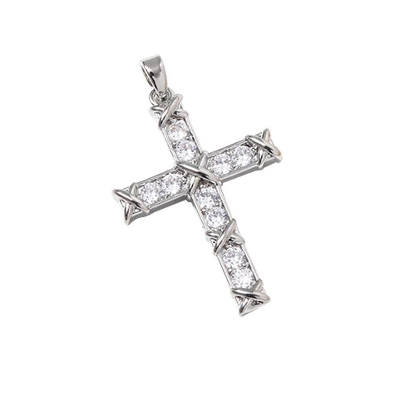 Панк Стиль Медная Циркониевая Подвеска Крест