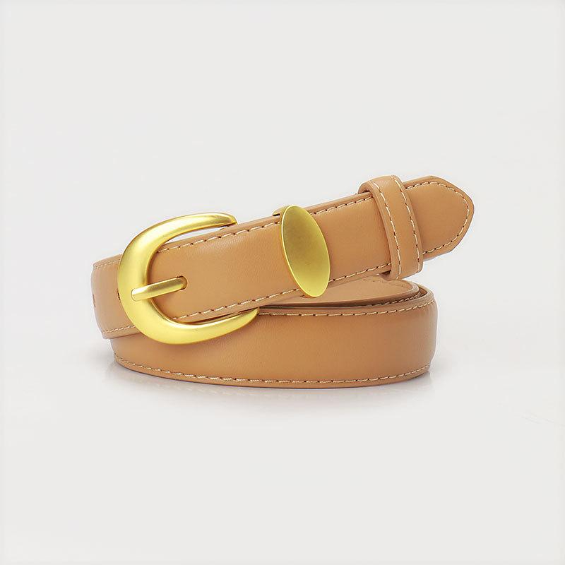 High-End Fashionable Versatile Belt Women's Style Leather Belt Simple Korean Version Decorative Jeans Female Daily Necessities