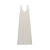 Sleeveless Backless Summer Lady Hollow Knit Dresses Women Beige Cotton Halter Dress