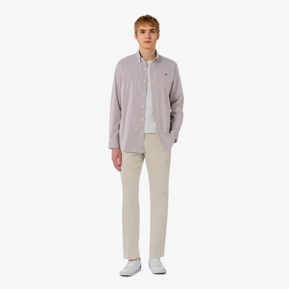 Lacoste Мужская рубашка в полоску из поплинового джерси CH625E-56G3LA