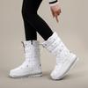 2025 Women's Winter High-Top Snow Boots: Non-Slip, Comfortable, Drawstring Closure, Plus Velvet, Thick Sole