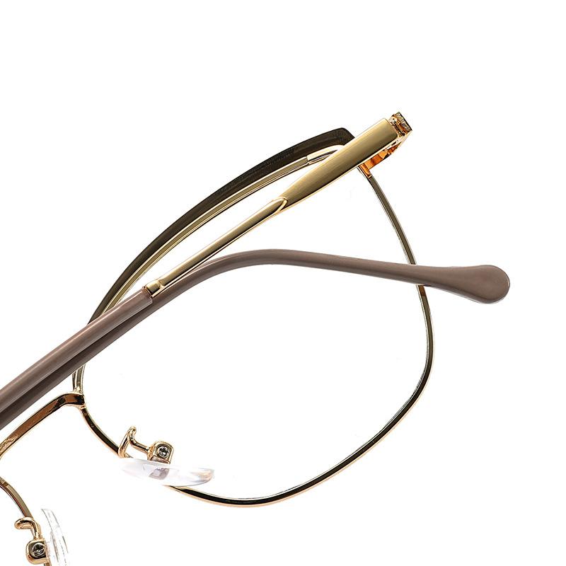 European and American TR cat eye glasses frame women's tide metal spring foot glasses frame fashion color change anti blue light glasses myopia