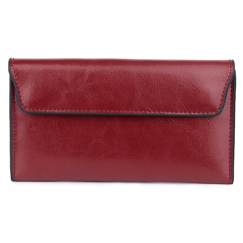 Aliwood Genuine Leather Women's Wallet Clutch Bag Large Capacity Ultra-Thin Fashion Simple Long Wallets Phone Bag Purse