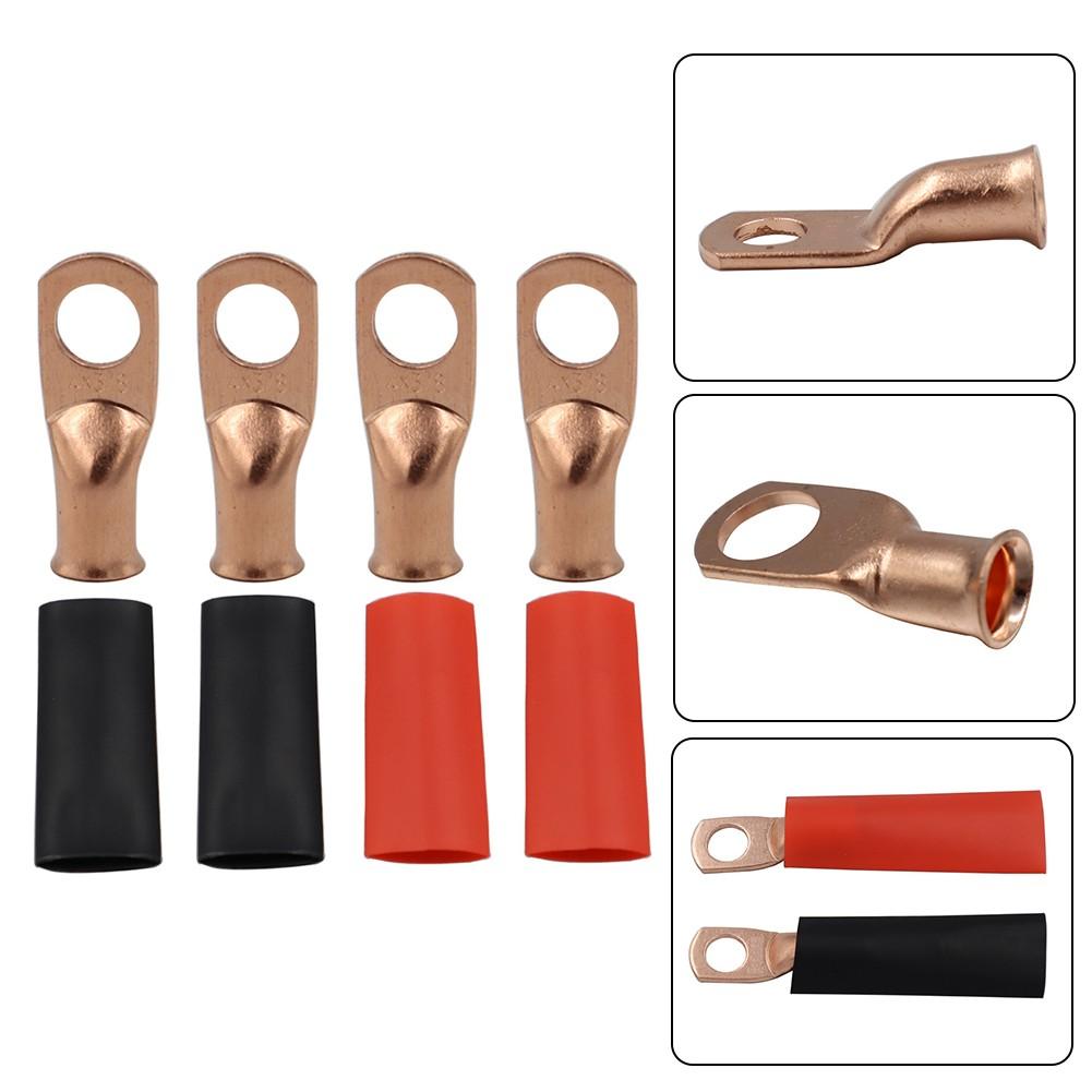 Наконечники проводов 4AWG Медные кабельные наконечники Соединители клемм аккумулятора Кольцевые клеммы
