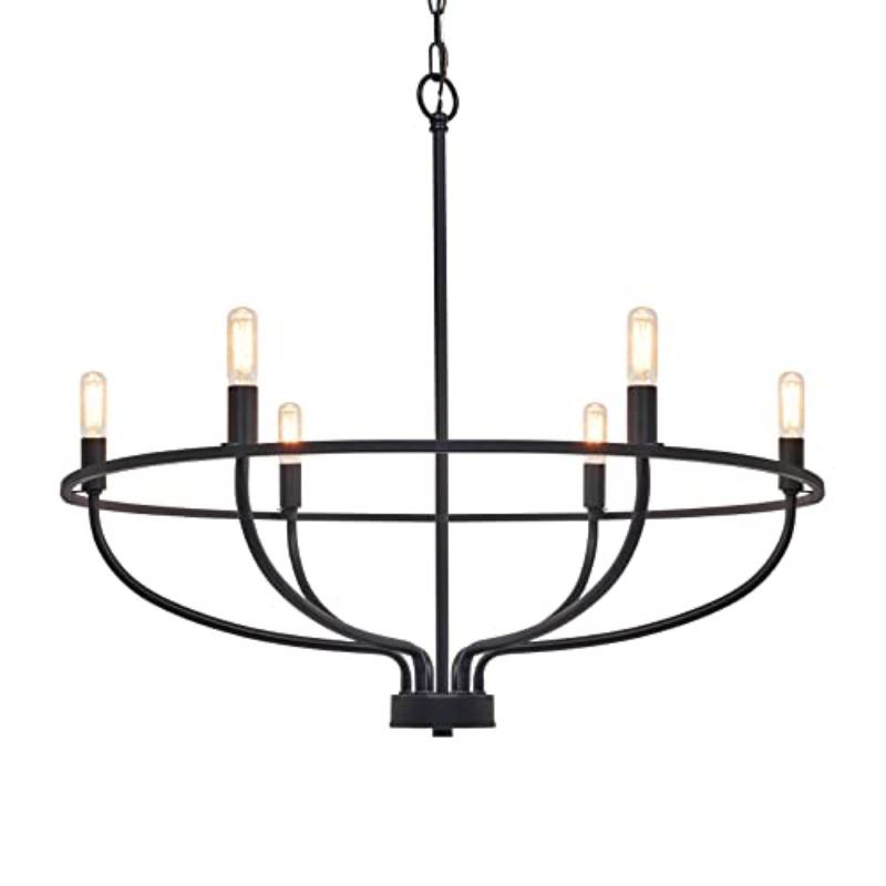 Elegant 6-Light Candle Chandelier In Gold - Ideal for Dining Room Living Room Bedroom and Kitchen