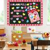 Valentine's Day Love Heart Bulletin Board Decrations Class Cut-Outs Pink Border Valtes Party Supplies Shool Classrom Wall Door Decorl