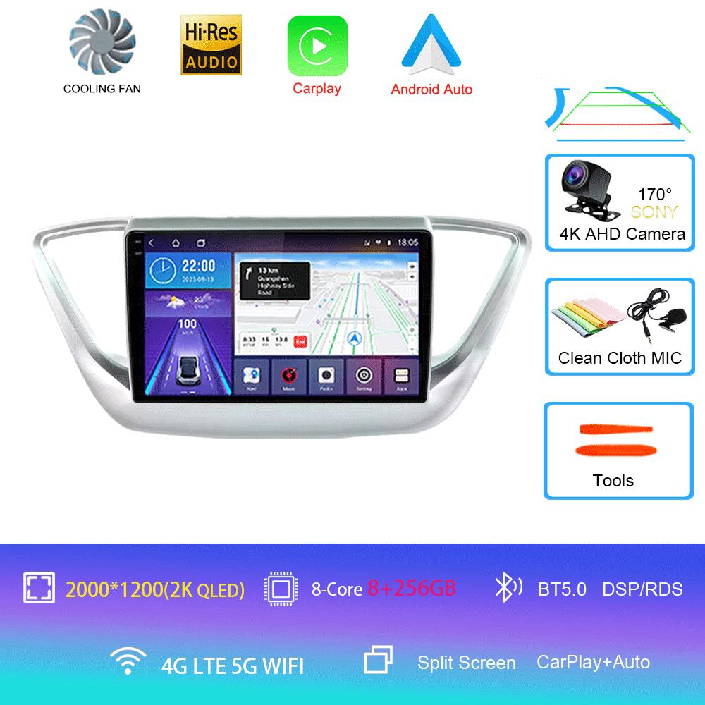 Android 14 Автомобильное радио для Hyundai Solaris 2 2017 - 2020 Мультимедийный видеоплеер Навигация стерео Нет 2din 2 din dvd