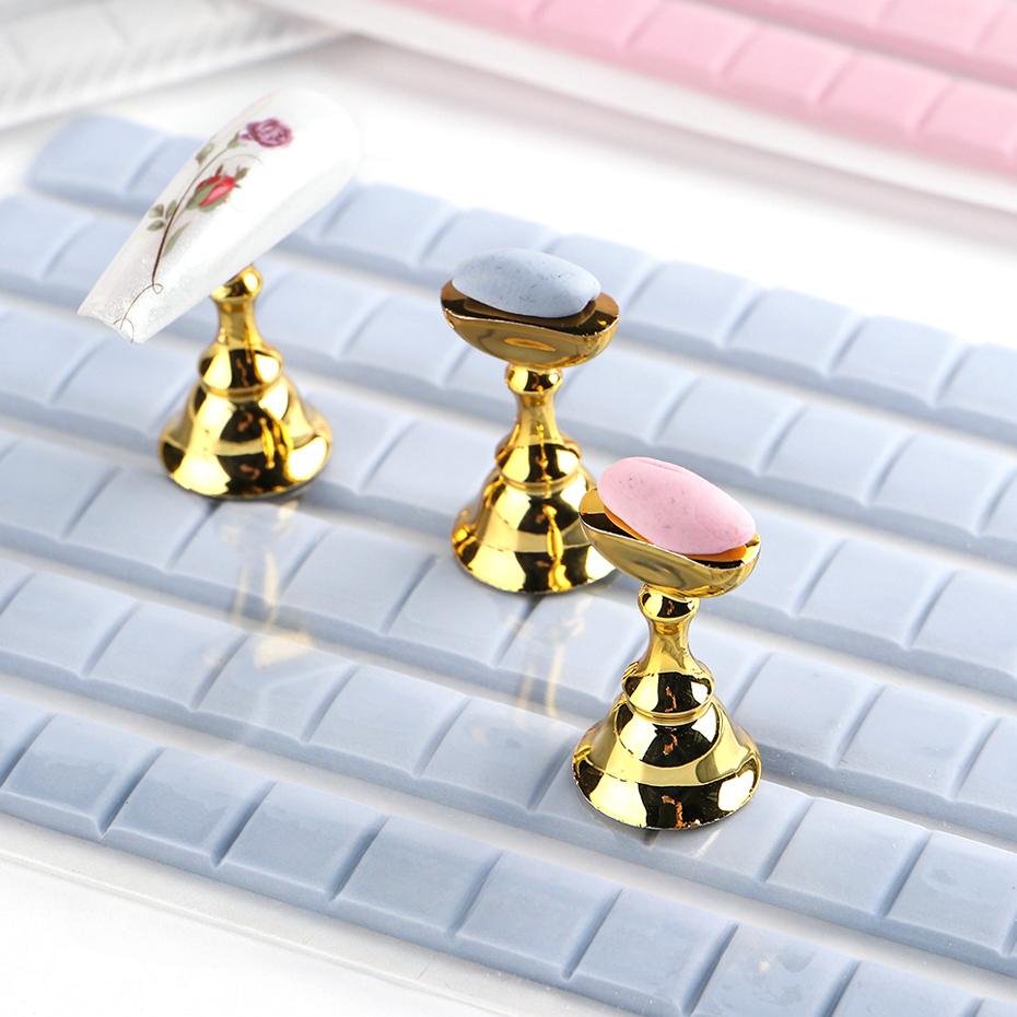 Розовый, синий клей для ногтей, клей, глина, многоразовый липкий гель для дизайна ногтей, стенд, держатель для дисплея, ложные советы, маникюрные инструменты