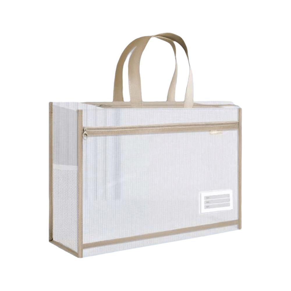 Large Capacity Mesh Art Bag Transparent File Storage Bag Reusable Test Paper Bag Student
