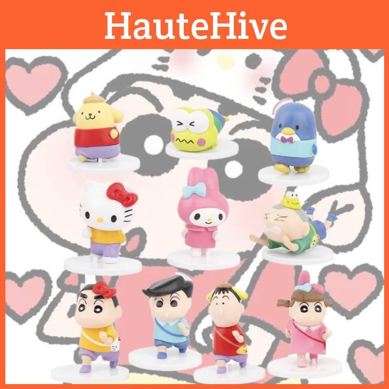 Cute Crayon Shin-chan Sanrio Collaboration Figures Pvc Blind Box Gashapon Collectibles