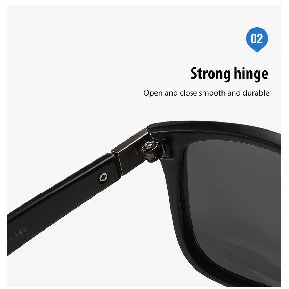 Men's and women's outdoor polarized sunglasses, featuring a classic square frame, UV protection, and vibrant colors