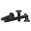 Grade 10.9 Carbon Steel Black Countersunk Flat Head Hex Bolt Nut Kit Electric Machine Screws Hexagon Allen Bolts M2 M3 M4 M5 M6