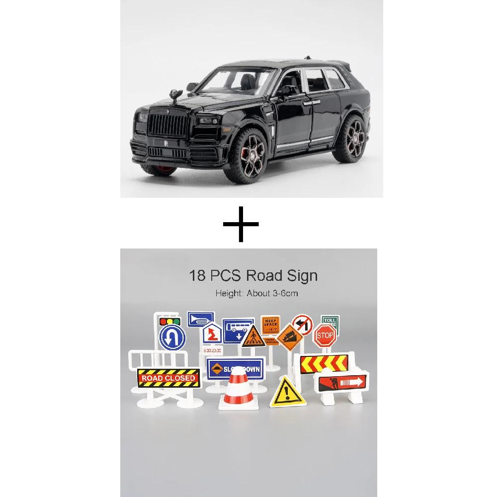 1:36 Scale Cullinan Toy Car Model Alloy Diecast Rubber Tires Sound Light Pull Back Simulation Toy Vehicles Models for Adult Toys