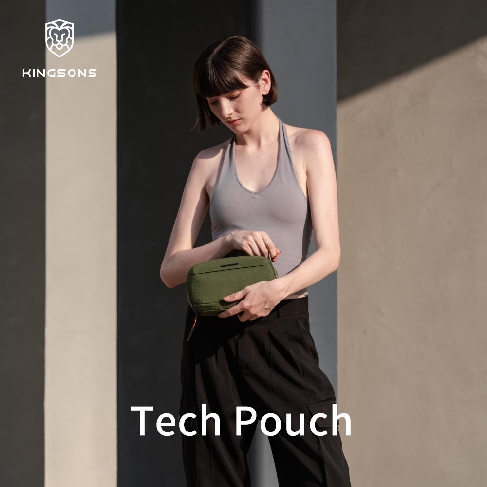 Kingsons Men Women Electronics Tech Pouch Digital Accessories For Passport Travel Business 420D Nylon Waterproof Minimalist