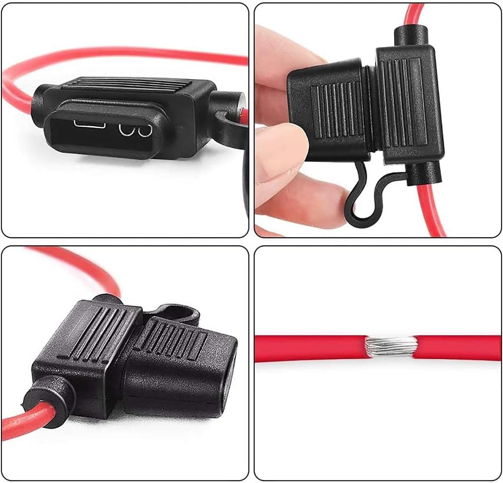 Держатель предохранителя 12AWG 5 шт., сверхмощные линейные плоские низкопрофильные автомобильные предохранители с 25 лезвиями 10A/15A/20A/25A/30A по 5 шт. каждый