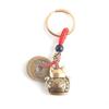 Lucky Cat Пять Императоров Монета Латунный Брелок Подвеска Милое Животное Ювелирные Изделия Ручной Работы